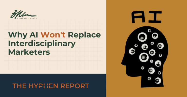 blog post featured image on ai and interdisciplinary marketer